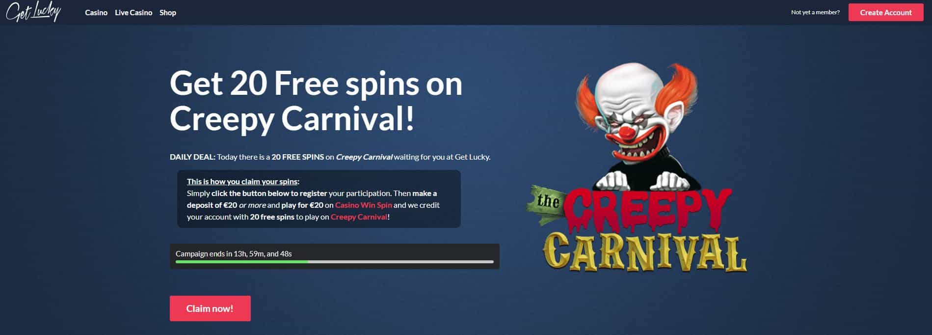 Lucky creek casino free spins july 2020